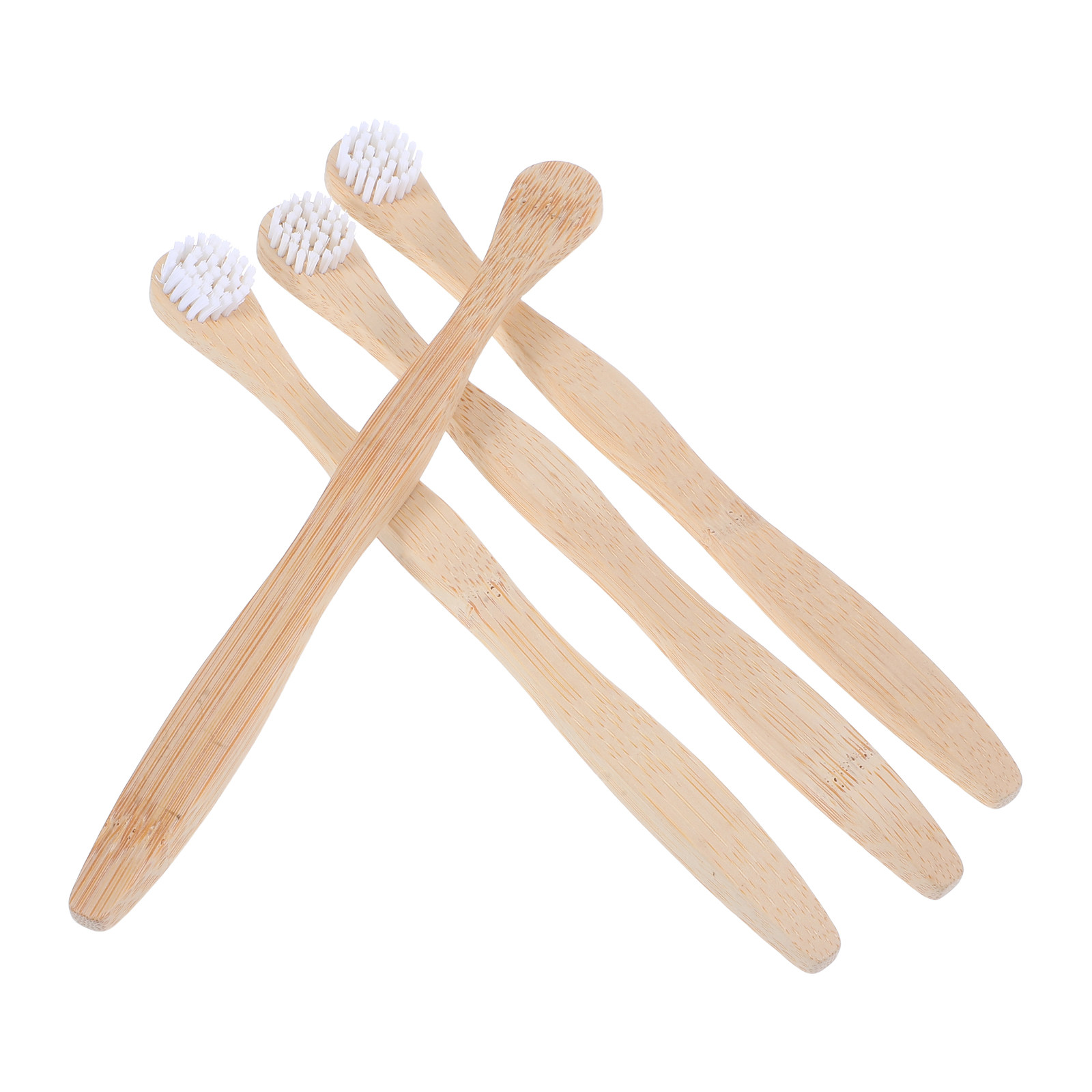 Bamboo Toothbrush - 4Pcs Bamboo Tongue Cleaner Scraper Toothbrush