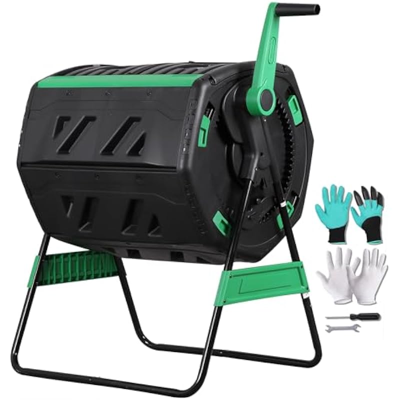 53-Gallon Two-Section Rotating - Compost Bin review and price