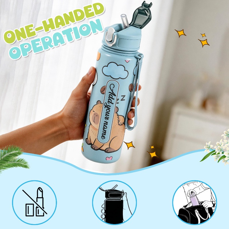 750ml Custom Name Cute Capybar - Reusable Straw review and price