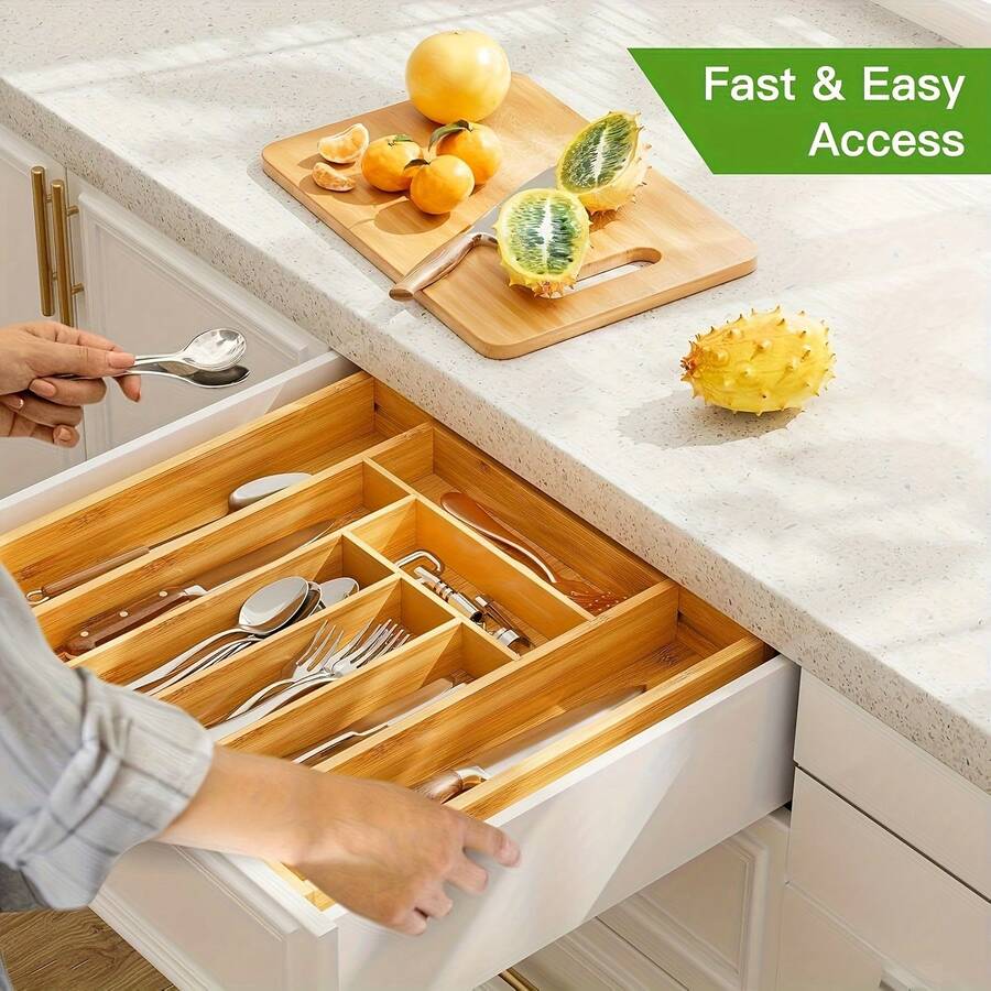 Bamboo Drawer Organizer, Expan - Bamboo Cutlery review and price