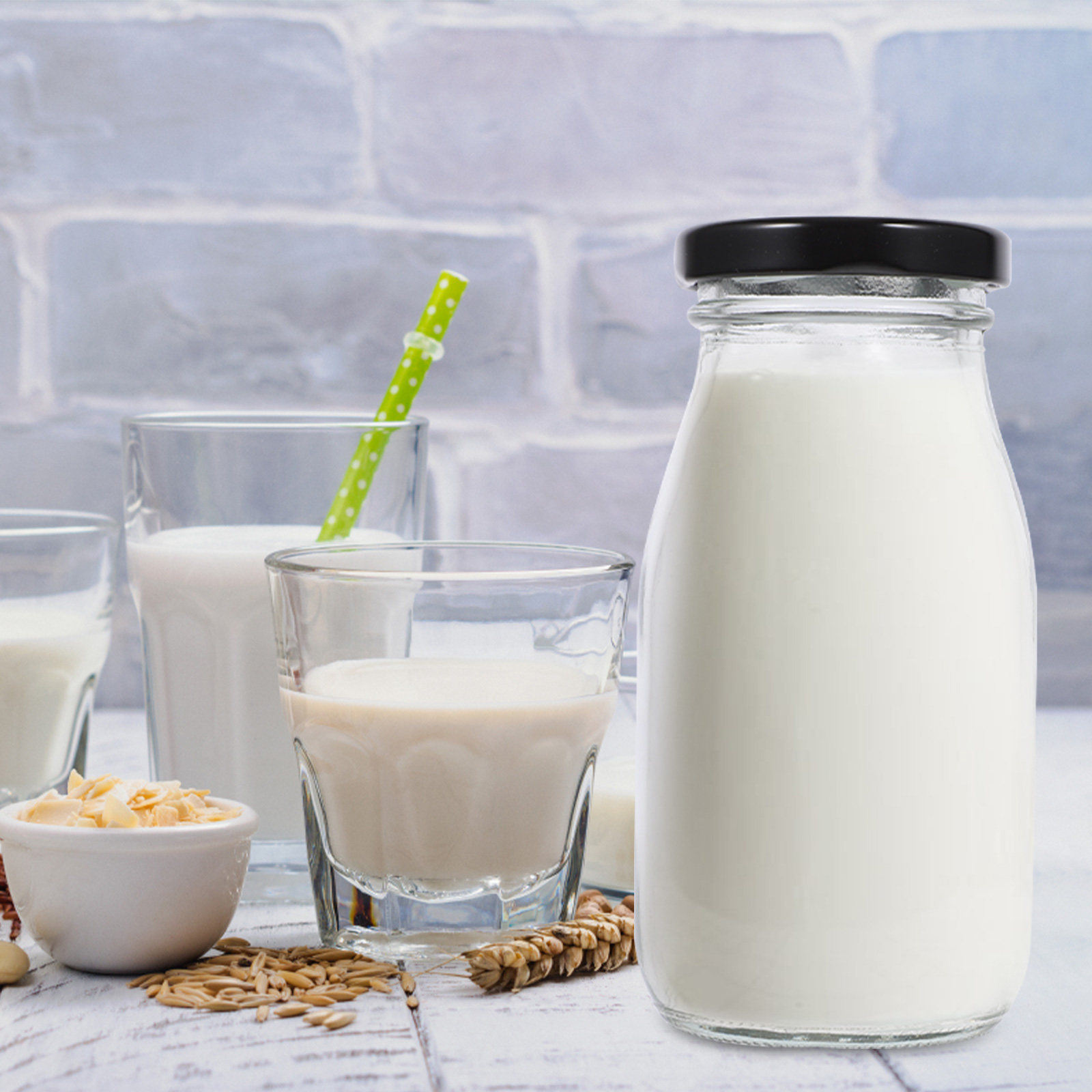 4Pcs Milk Bottle Glass Milk Ja - Reusable Bottle review and price