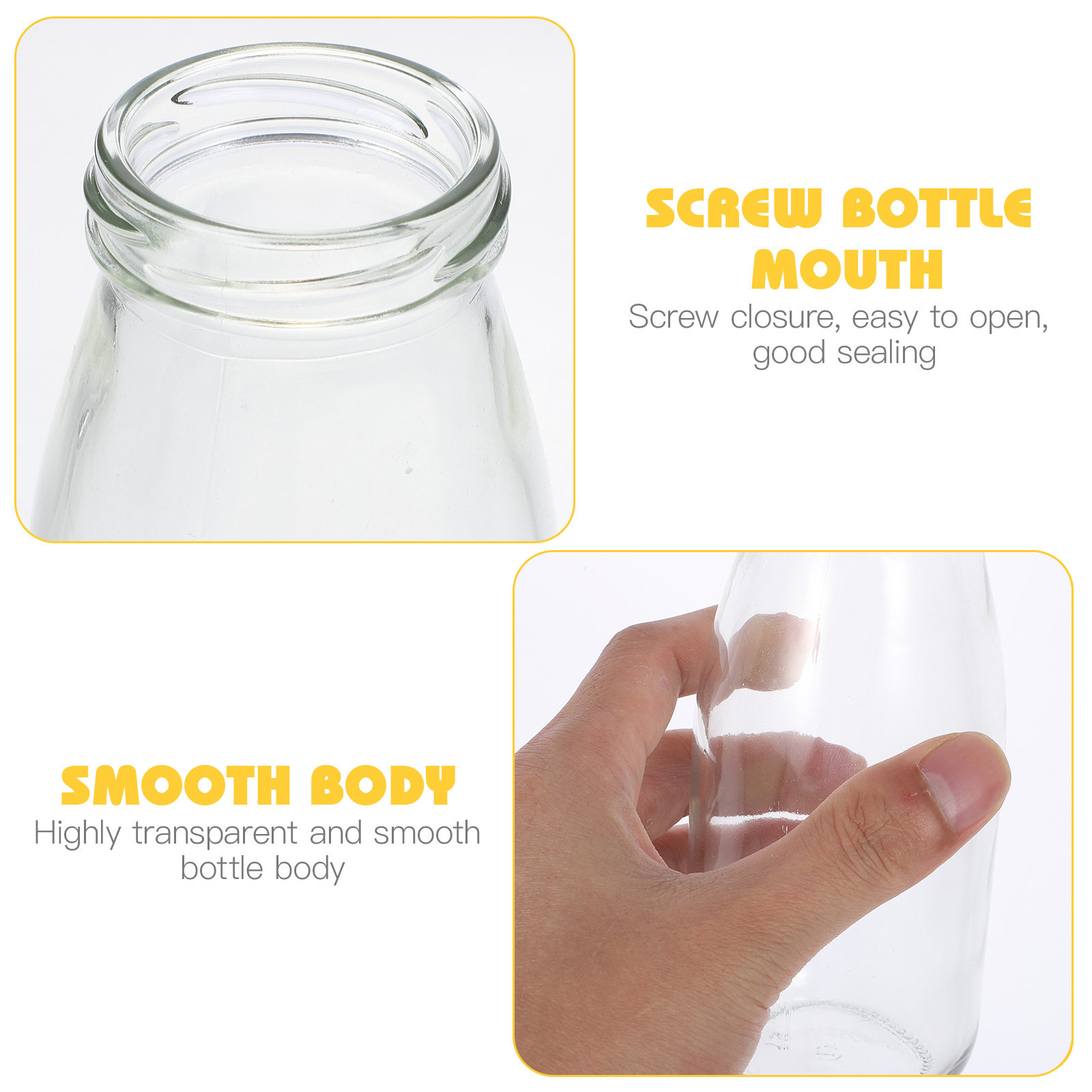 4Pcs Milk Bottle Glass Milk Ja - Reusable Bottle review and price